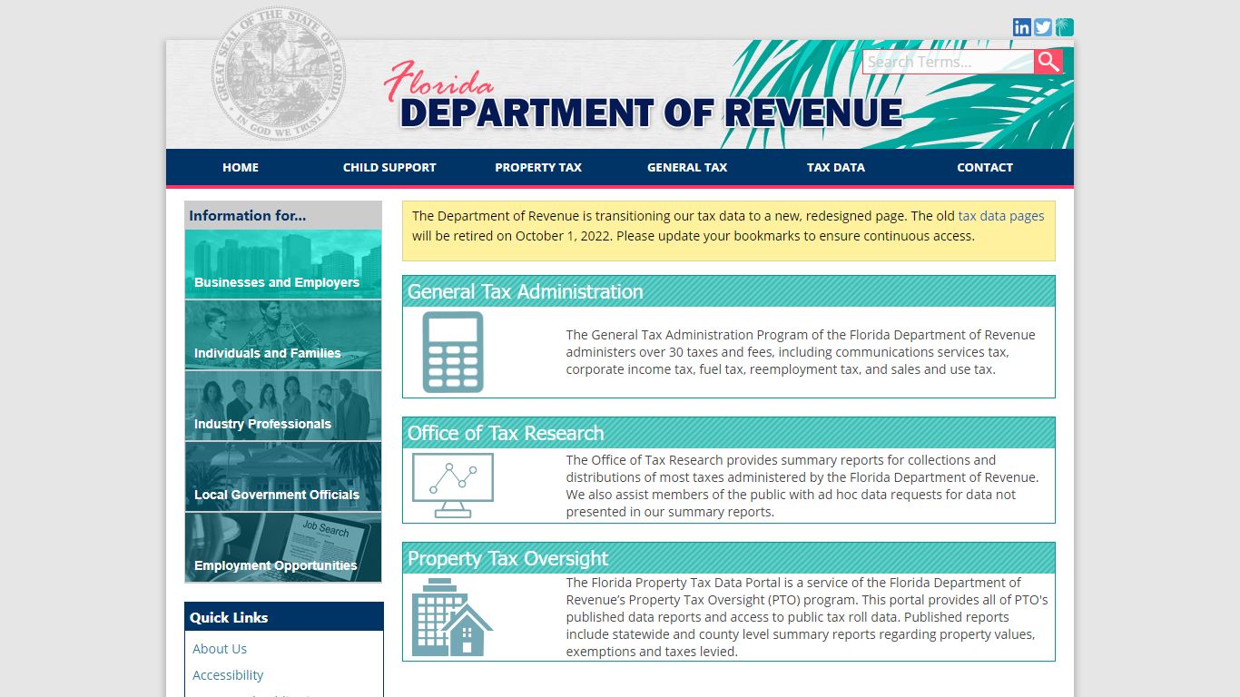 Florida Dept. of Revenue - Home - floridarevenue.com